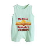 Good Always Wins My First Dussehra Romper Suit | Personalized Baby Outfit - MINT GREEN - 0 - 5 Months Old (Chest 18")