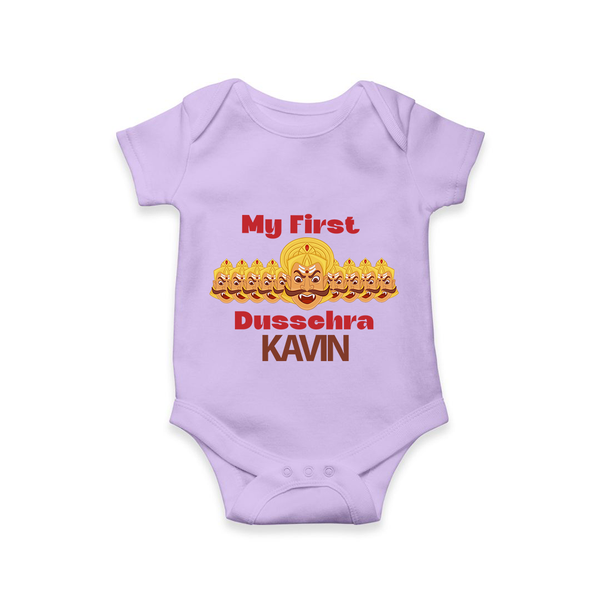 My First Dussehra Victory Bow Romper - LILAC - New Born (Chest 14")