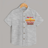 Good Always Wins My First Dussehra Shirt | Personalized Baby Outfit - GREY - 0 - 6 Months Old (Chest 23")