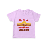 Good Always Wins My First Dussehra Tshirt | Personalized Baby Outfit - LILAC - 0-5 Months Old (Chest 17")