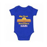 My First Dussehra Victory Bow Romper - COBALT BLUE - New Born (Chest 14")