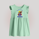 Tiny Festival Hero My First Dussehra Baby Frock | Custom Baby Frock - MINT GREEN - 0 - 3 Months Old (Chest 17")