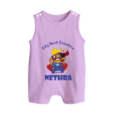 Tiny Festival Hero My First Dussehra Romper Suit | Custom Baby Romper Suit - LILAC - 0 - 5 Months Old (Chest 18")