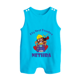 Tiny Festival Hero My First Dussehra Romper Suit | Custom Baby Romper Suit - SKY BLUE - 0 - 5 Months Old (Chest 18")