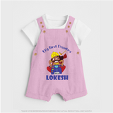 My First Dussehra Ten Heads Triumph Dungaree - BABY PINK - 0 - 5 Months Old (Chest 18")
