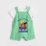 My First Dussehra Ten Heads Triumph Dungaree - GREEN - 0 - 5 Months Old (Chest 18")