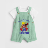My First Dussehra Ten Heads Triumph Dungaree - MINT GREEN - 0 - 5 Months Old (Chest 18")