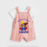 My First Dussehra Ten Heads Triumph Dungaree - PEACH - 0 - 5 Months Old (Chest 18")