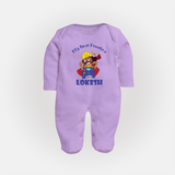 My First Dussehra Ten Heads Triumph Full Body Suit - LILAC - New Born (Chest 7.5")