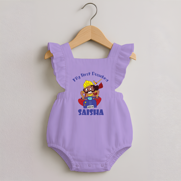 My First Dussehra Ten Heads Triumph Romper frock - LILAC - 0 - 3 Months Old (Chest 19")