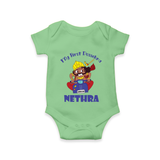 Tiny Festival Hero My First Dussehra Romper | Custom Baby Romper - GREEN - New Born (Chest 14")