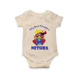 Tiny Festival Hero My First Dussehra Romper | Custom Baby Romper - IVORY - New Born (Chest 14")