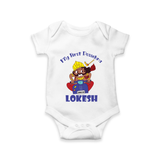 My First Dussehra Ten Heads Triumph Romper - WHITE - New Born (Chest 14")