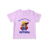 Tiny Festival Hero My First Dussehra Tshirt | Custom Baby Tshirt - LILAC - 0-5 Months Old (Chest 17")
