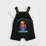 My First Dussehra Ten Heads Triumph Dungaree - BLACK - 0 - 5 Months Old (Chest 18")