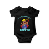 My First Dussehra Ten Heads Triumph Romper - BLACK - New Born (Chest 14")