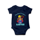 Tiny Festival Hero My First Dussehra Romper | Custom Baby Romper - NAVY BLUE - New Born (Chest 14")