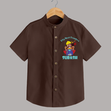 Tiny Festival Hero My First Dussehra Shirt | Custom Baby Shirt - CHOCOLATE BROWN - 0 - 6 Months Old (Chest 23")