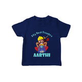 Tiny Festival Hero My First Dussehra Tshirt | Custom Baby Tshirt - NAVY BLUE - 0-5 Months Old (Chest 17")