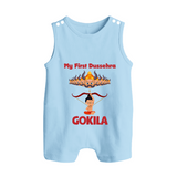 Arrow of Goodness My First Dussehra Romper Suit | Custom Festival Baby Romper Suit - BABY BLUE - 0 - 5 Months Old (Chest 18")