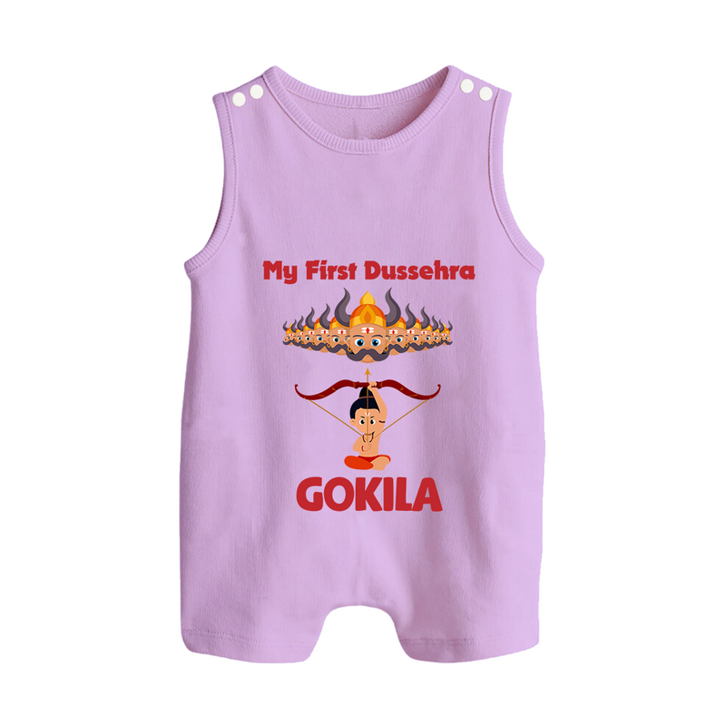 Arrow of Goodness My First Dussehra Romper Suit | Custom Festival Baby Romper Suit - LILAC - 0 - 5 Months Old (Chest 18")