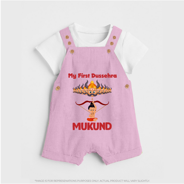 My First Dussehra Lanka Battle Dungaree - BABY PINK - 0 - 5 Months Old (Chest 18")