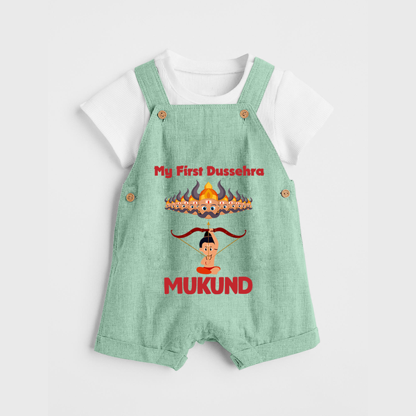 My First Dussehra Lanka Battle Dungaree - MINT GREEN - 0 - 5 Months Old (Chest 18")