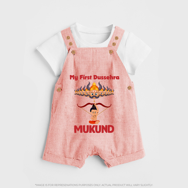 My First Dussehra Lanka Battle Dungaree - PEACH - 0 - 5 Months Old (Chest 18")