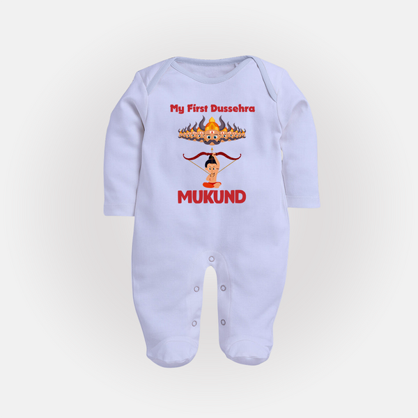 My First Dussehra Lanka Battle Full Body Suit - BABY BLUE - New Born (Chest 7.5")