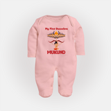 My First Dussehra Lanka Battle Full Body Suit - BABY PINK - New Born (Chest 7.5")