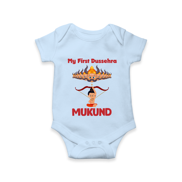 My First Dussehra Lanka Battle Romper - BABY BLUE - New Born (Chest 14")