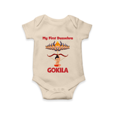 Arrow of Goodness My First Dussehra Romper | Custom Festival Baby Romper - IVORY - New Born (Chest 14")