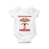 My First Dussehra Lanka Battle Romper - WHITE - New Born (Chest 14")