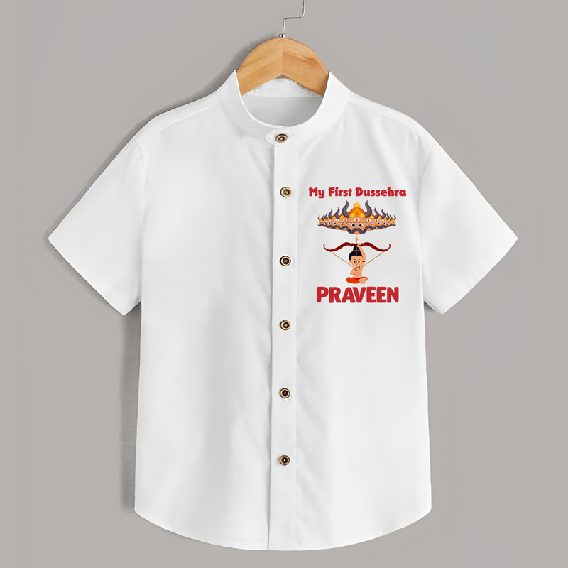 Arrow of Goodness My First Dussehra Shirt | Custom Festival Baby Shirt - WHITE - 0 - 6 Months Old (Chest 23")