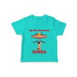 Arrow of Goodness My First Dussehra Tshirt | Custom Festival Baby Tshirt - TEAL - 0-5 Months Old (Chest 17")