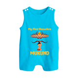 My First Dussehra Lanka Battle Button Romper - SKY BLUE - New Born (Chest 18")
