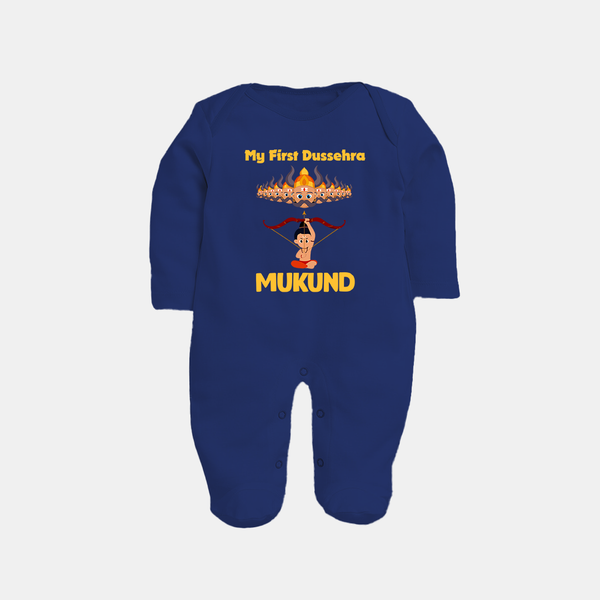 My First Dussehra Lanka Battle Full Body Suit - NAVY BLUE - New Born (Chest 7.5")