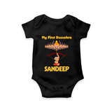 Arrow of Goodness My First Dussehra Romper | Custom Festival Baby Romper - BLACK - New Born (Chest 14")