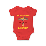 My First Dussehra Lanka Battle Romper - RED - New Born (Chest 14")