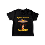 Arrow of Goodness My First Dussehra Tshirt | Custom Festival Baby Tshirt - BLACK - 0-5 Months Old (Chest 17")