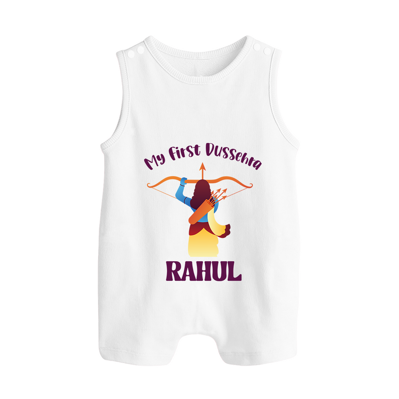 Chhota Ram My First Dussehra Romper Suit | Custom Baby Romper Suit for Festival Fun - WHITE - 0 - 5 Months Old (Chest 18")