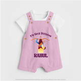 Chhota Ram My First Dussehra Dungaree Set | Custom Baby Dungaree Set for Festival Fun - BABY PINK - 0 - 5 Months Old (Chest 18")