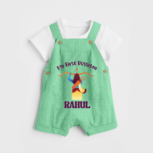 Chhota Ram My First Dussehra Dungaree Set | Custom Baby Dungaree Set for Festival Fun