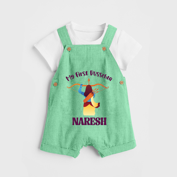 My First Dussehra Heroic Archer Dungaree - GREEN - 0 - 5 Months Old (Chest 18")
