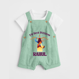 Chhota Ram My First Dussehra Dungaree Set | Custom Baby Dungaree Set for Festival Fun - MINT GREEN - 0 - 5 Months Old (Chest 18")