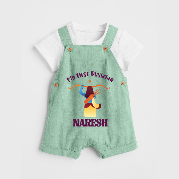 My First Dussehra Heroic Archer Dungaree - MINT GREEN - 0 - 5 Months Old (Chest 18")