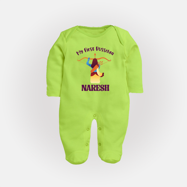 My First Dussehra Heroic Archer Full Body Suit - LIME GREEN - New Born (Chest 7.5")
