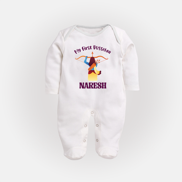 My First Dussehra Heroic Archer Full Body Suit - WHITE - New Born (Chest 7.5")