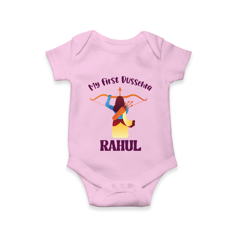 Chhota Ram My First Dussehra Romper | Custom Baby Romper for Festival Fun - BABY PINK - New Born (Chest 14")