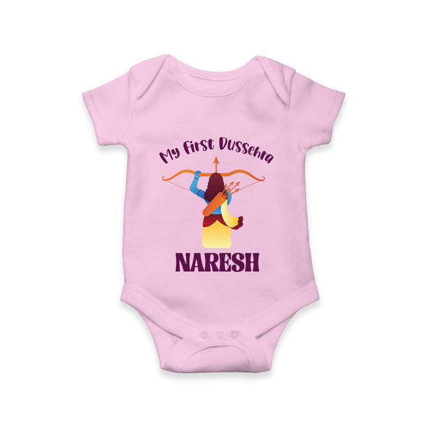 My First Dussehra Heroic Archer Romper - BABY PINK - New Born (Chest 14")